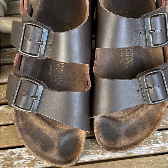 Birkenstock Milano Genuine Leather Top Chocolate Brown Sandals. Made In Germany - Picture 6 of 6
